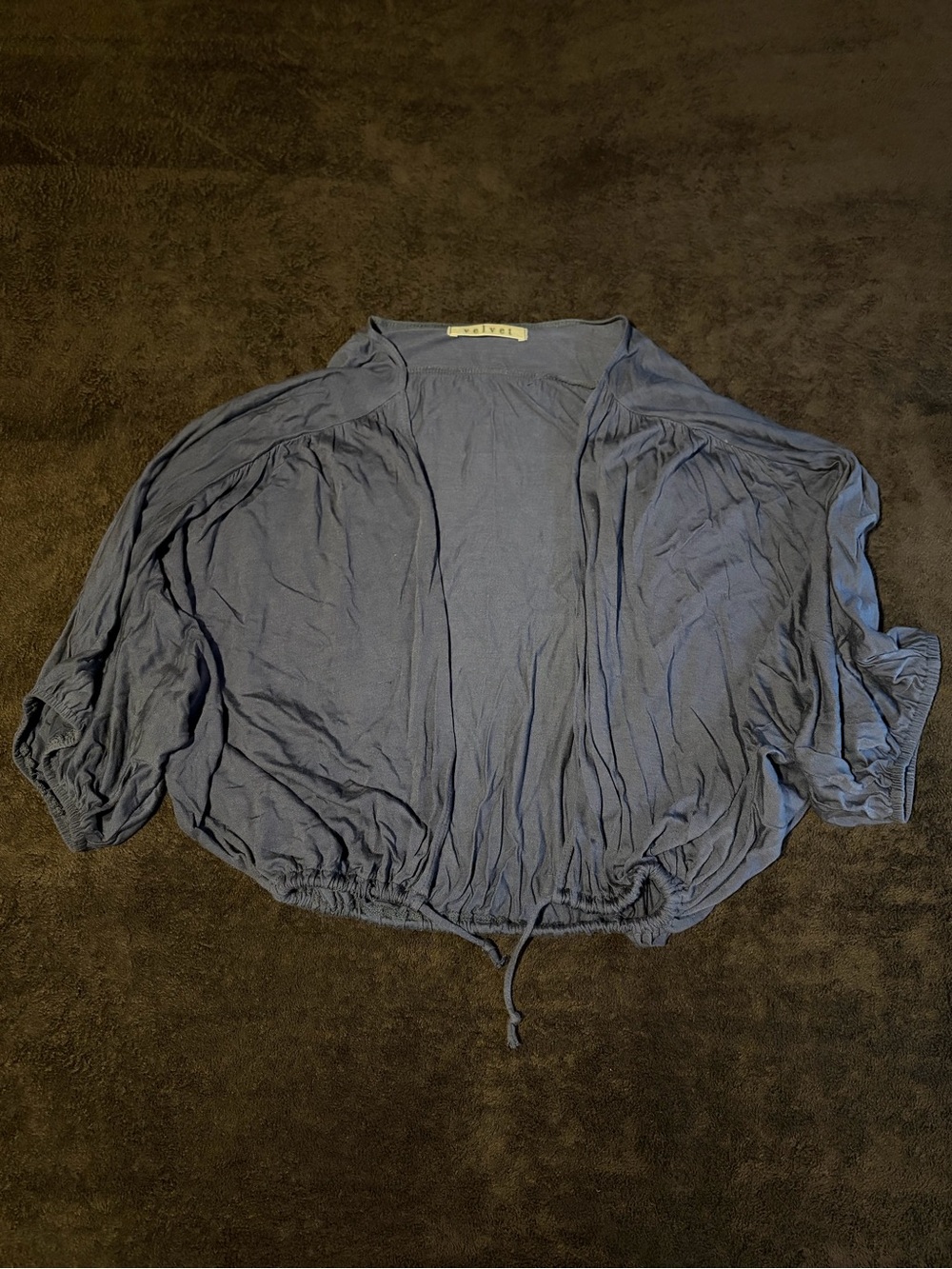 Velvet Dark Navy Lyocell Elastic Flowy Shirt